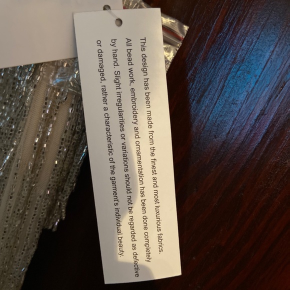 NWT Aidan Mattox Seed Bead Gold/Silver Fringe Dress, SZ 6, Fearless Era Inspired - Picture 15 of 15